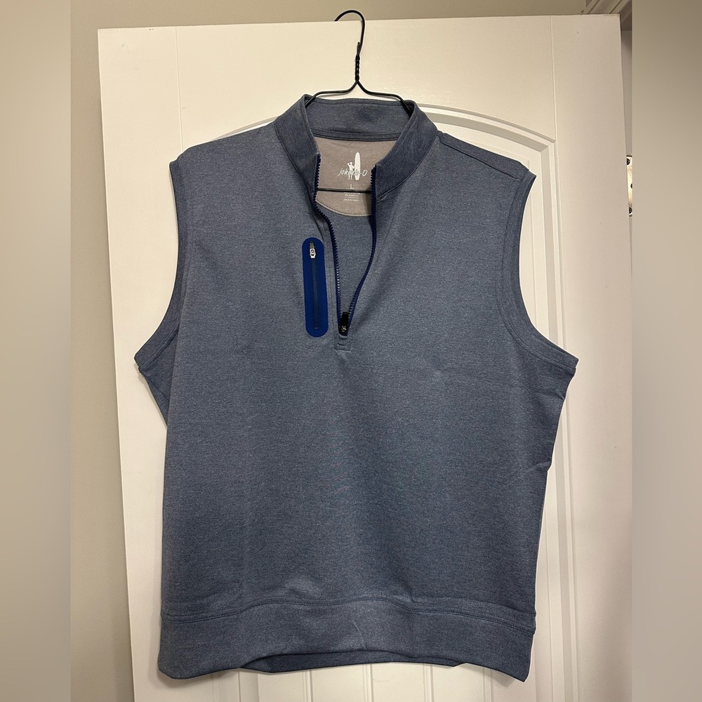 Johnnie-O Heather Blue Performance Vest Men’s L - NWOT